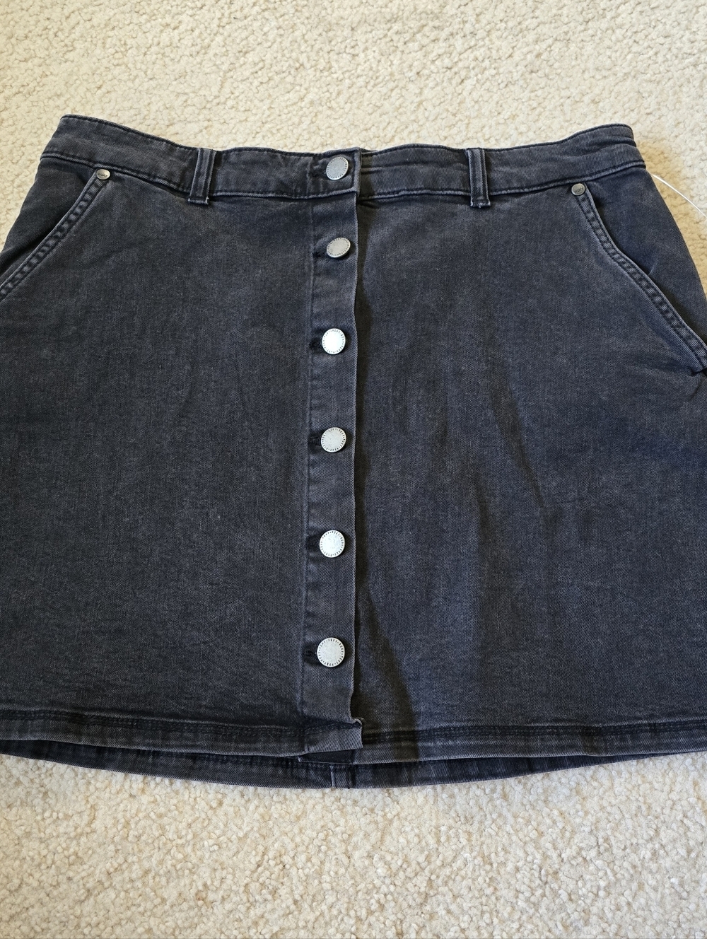 Roxy Black Denim Button Down Skirt